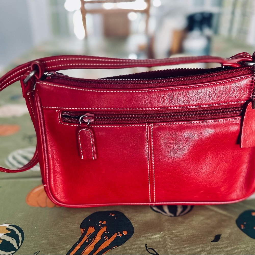 Tignanello Leather Candy Red Small Shoulder Bag